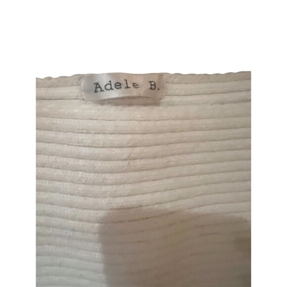 Cream Ribbed Women's Sweater - Picture 2 of 3